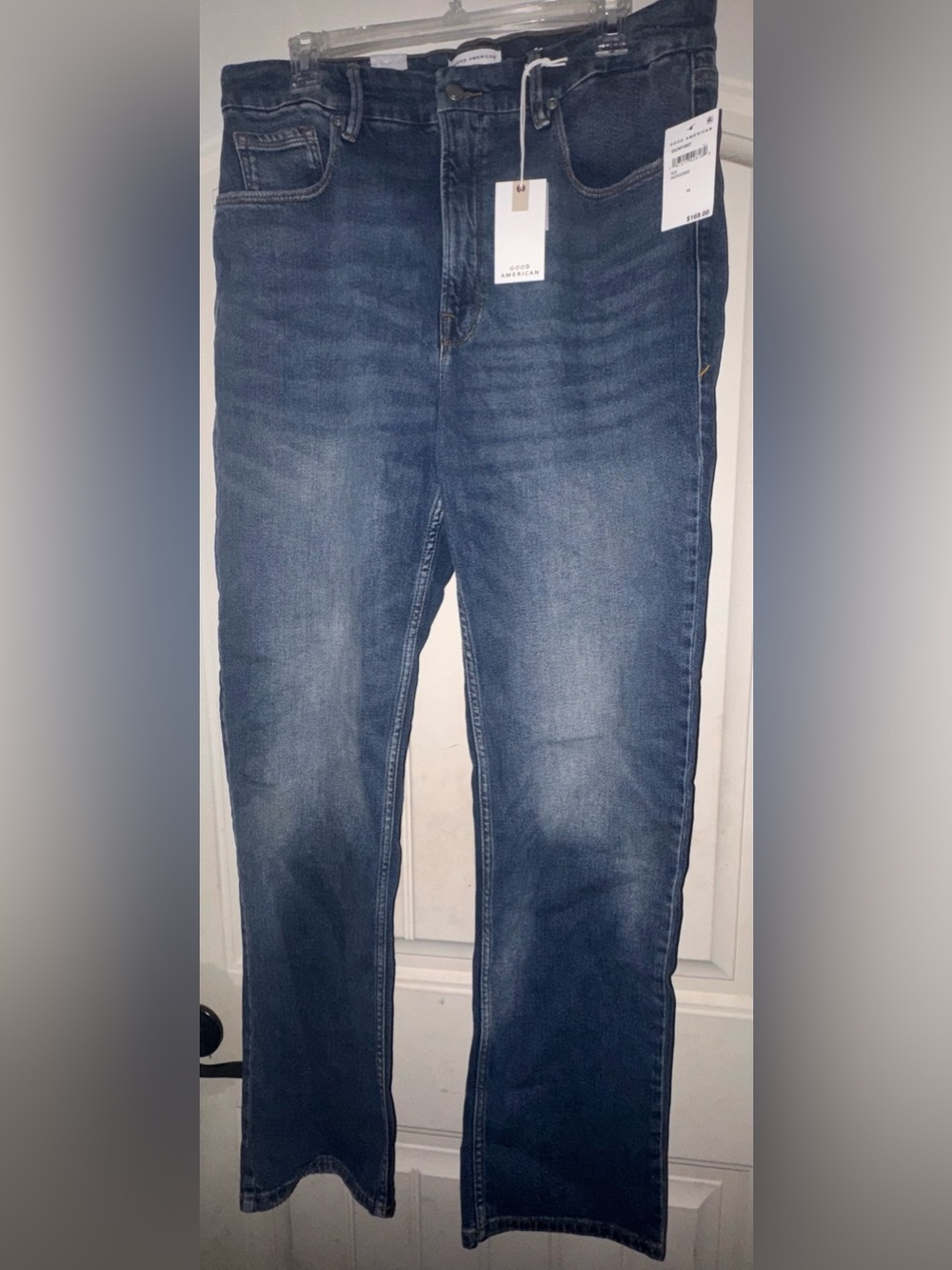 Good American Dark Blue Straight Leg Jeans